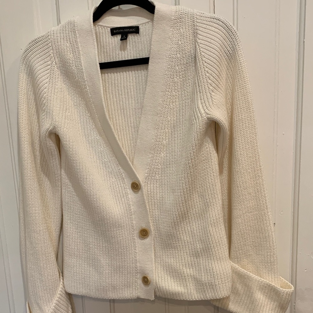 Banana Republic Women's Ivory Cardigan